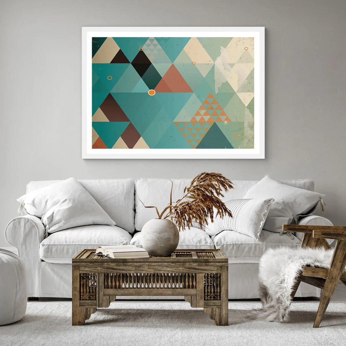 Poster în ramă albă - Unitatea multiplicității, multiplicitatea unității - 40x40 cm