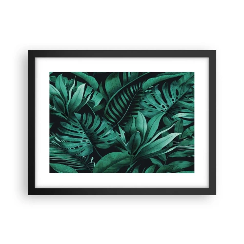 Poster în ramă neagră - Profunzimea verdelui tropical - 40x30 cm