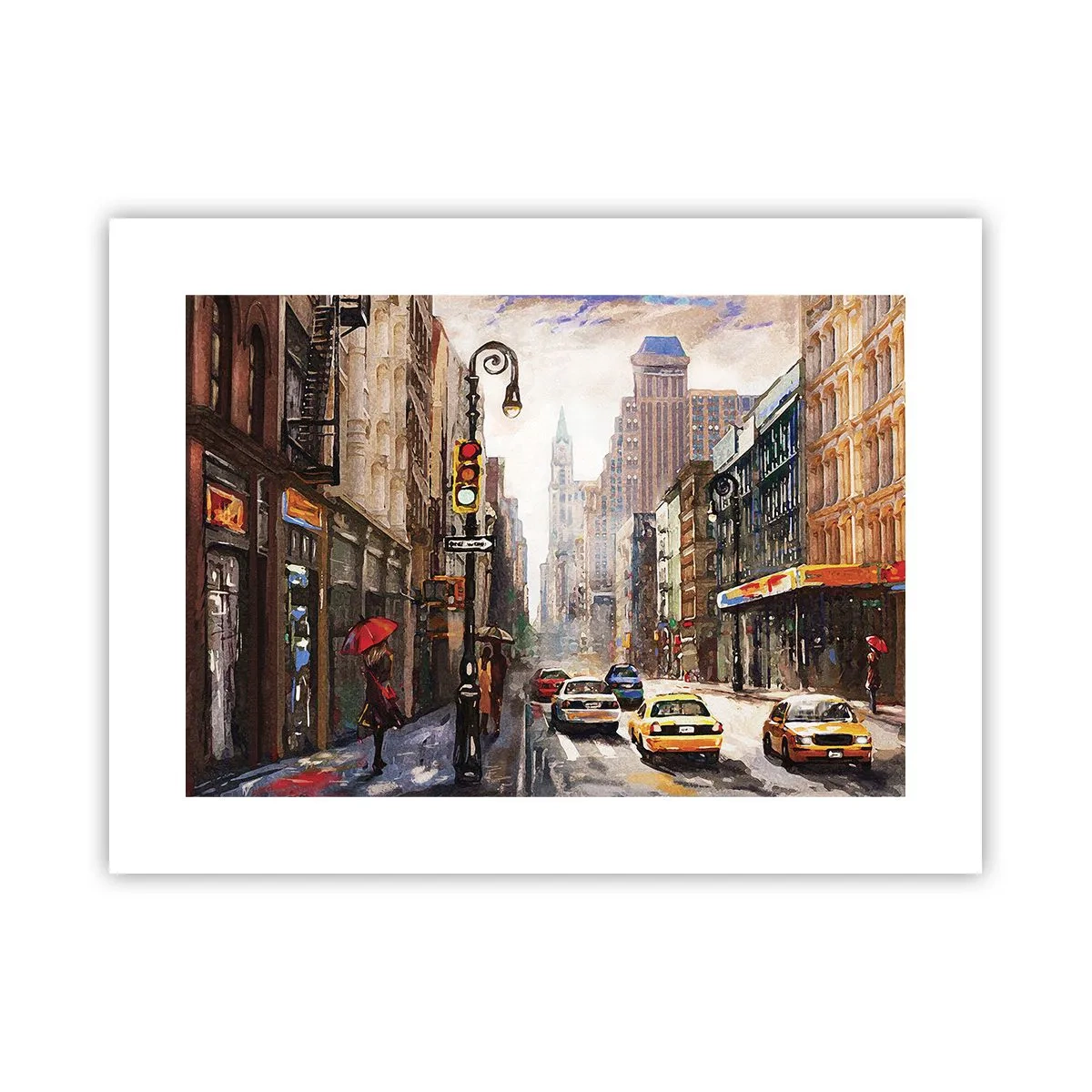 Poster - New York - plin de culoare și în ploaie - 40x30 cm