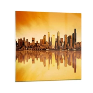 Tablou pe sticlă - Liniștea metropolei - 30x30 cm