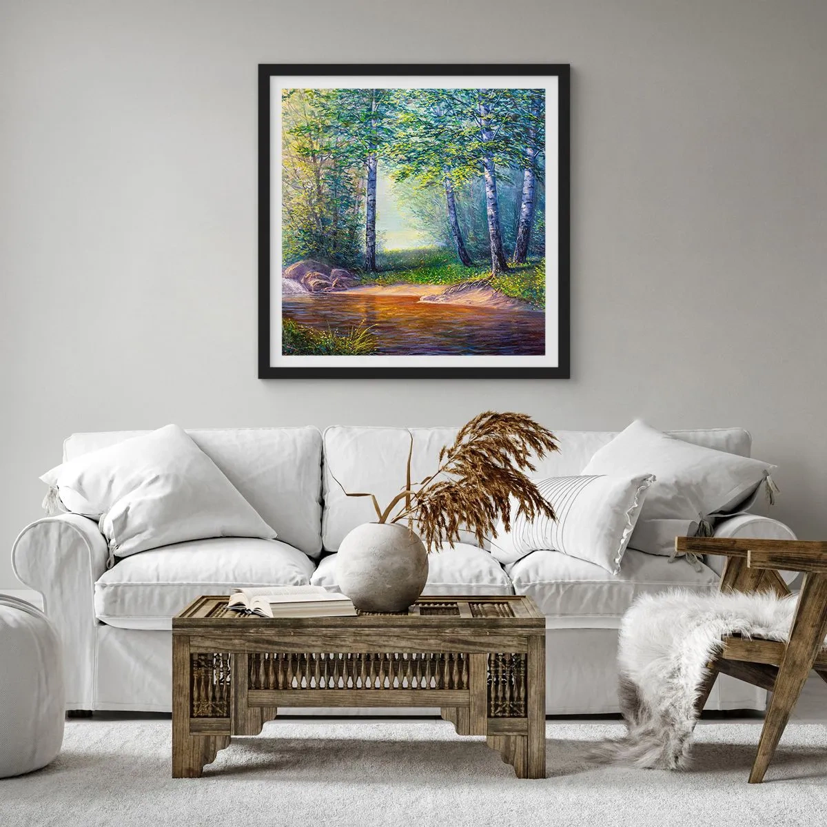 Poster în ramă neagră - Cadru idilic - 30x30 cm