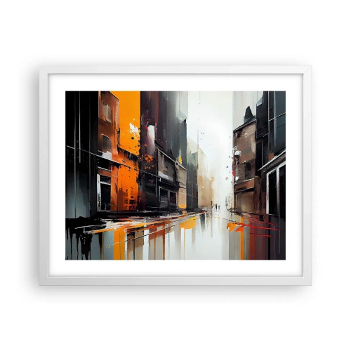 Poster în ramă albă - O zi ploioasă - 50x40 cm