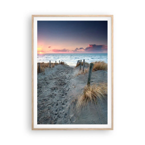 Poster în ramă de stejar deschis - Ai revărsat un curcubeu cu splendoare radiantă... - 70x100 cm