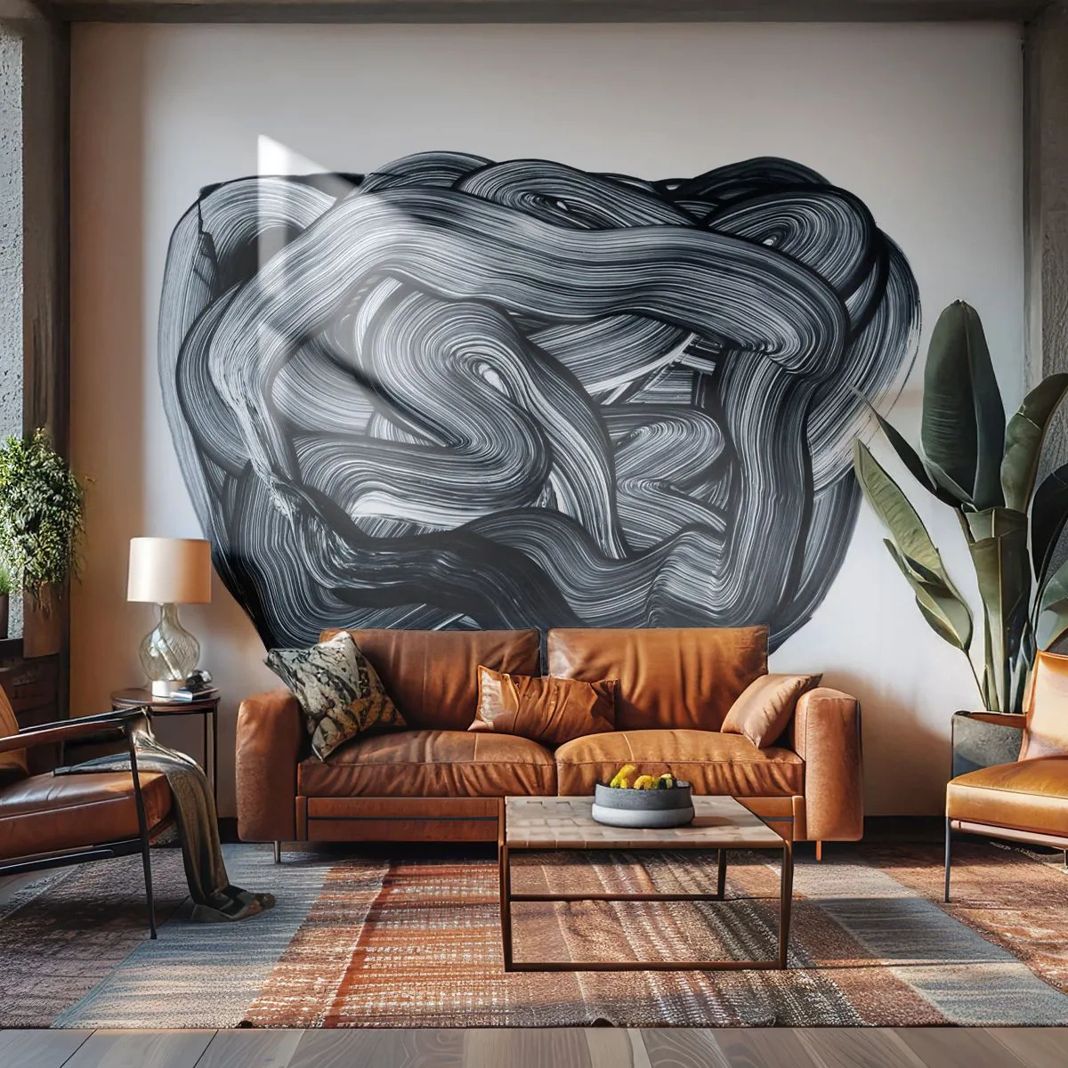 Tapet Premium Sand - Nu este atât de simplu - Abstracția, Grafică, alb-negru - 350x256 cm
