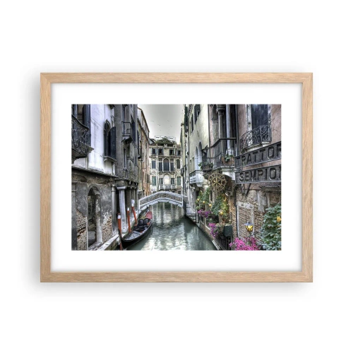 Poster în ramă de stejar deschis - Timp de secole în reverie tăcută - 40x30 cm