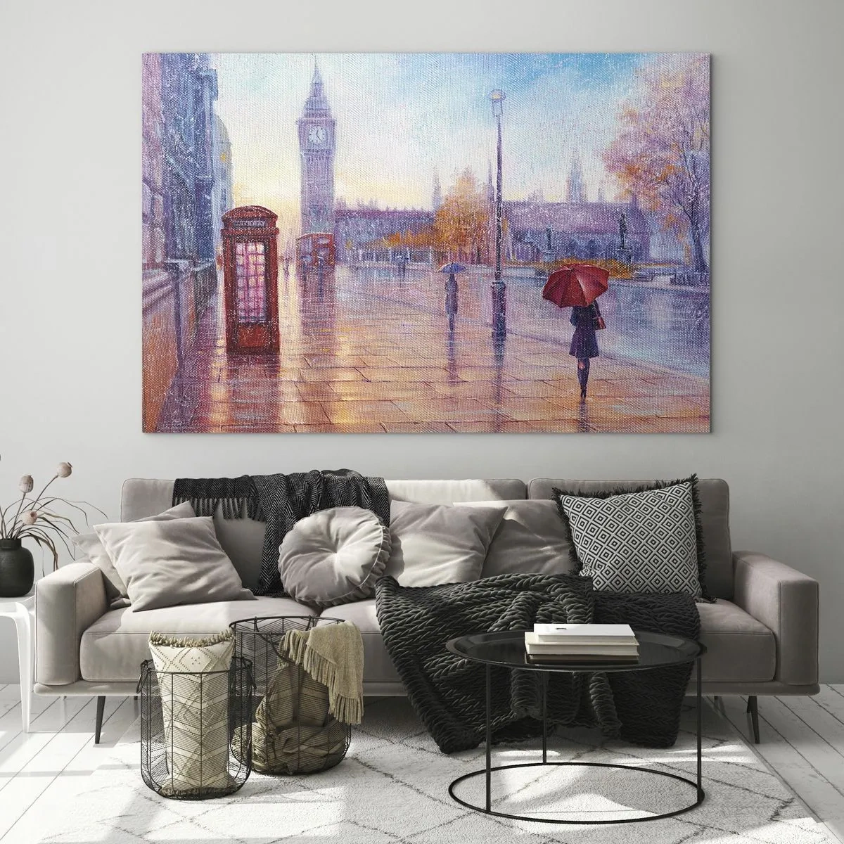 Tablou pe sticlă - O zi de toamnă londoneză - 120x80 cm