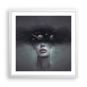 Poster în ramă albă - Și planetele o iau razna... - 50x50 cm