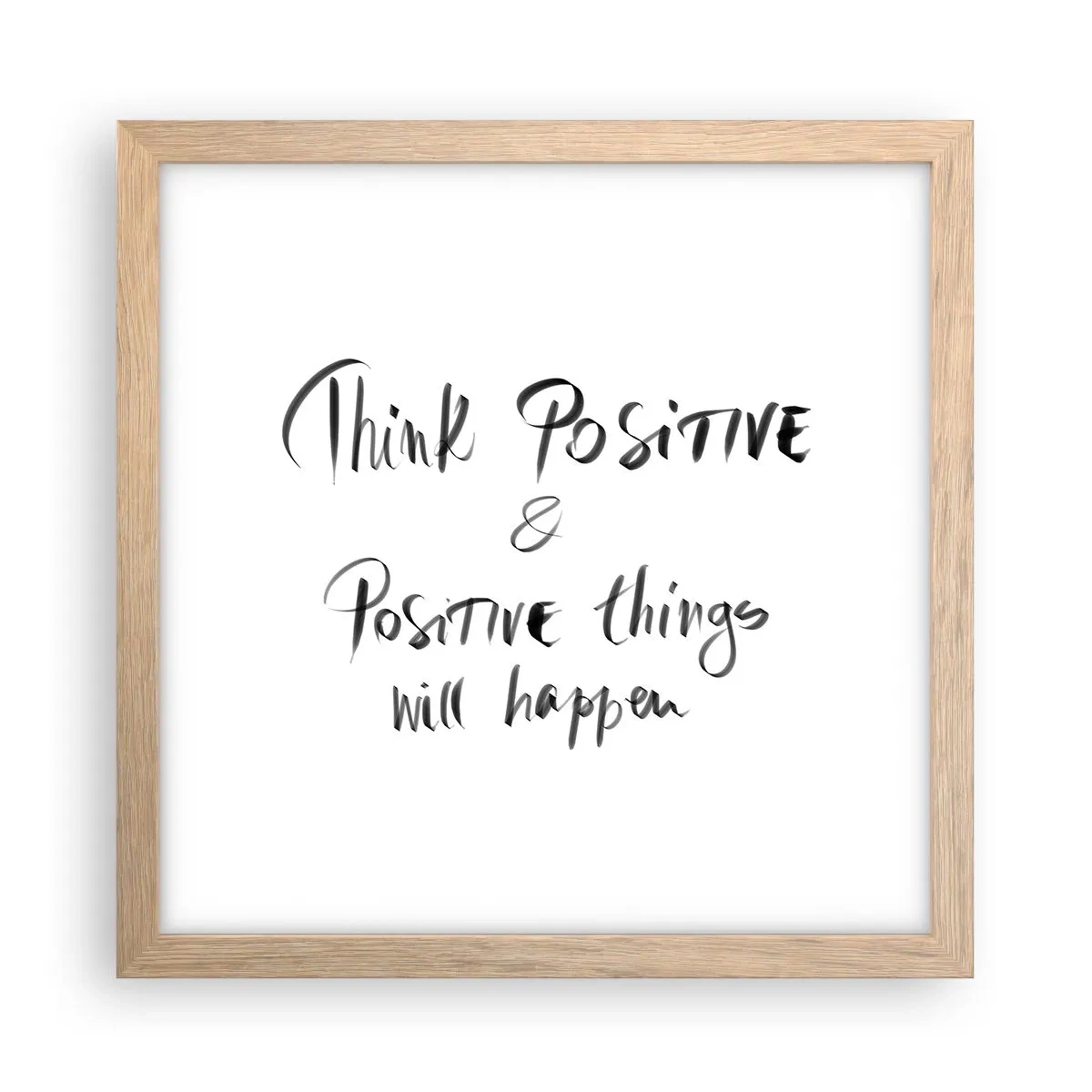 Poster în ramă de stejar deschis - Cum să trăim bine? - 30x30 cm