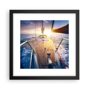 Poster în ramă neagră - Alergând pe valuri - 30x30 cm