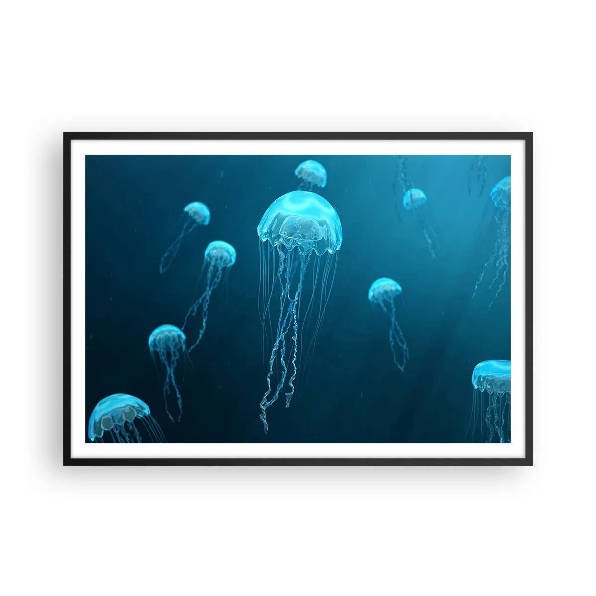 Poster în ramă neagră - Dansul oceanic - 100x70 cm