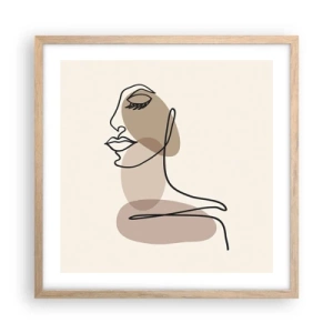 Poster în ramă de stejar deschis - O anumită linie de frumusețe - 50x50 cm