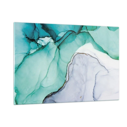 Tablou pe sticlă - Studiu în turcoaz - 120x80 cm