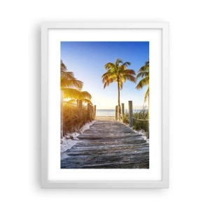Poster în ramă albă - Direct în paradis - 30x40 cm