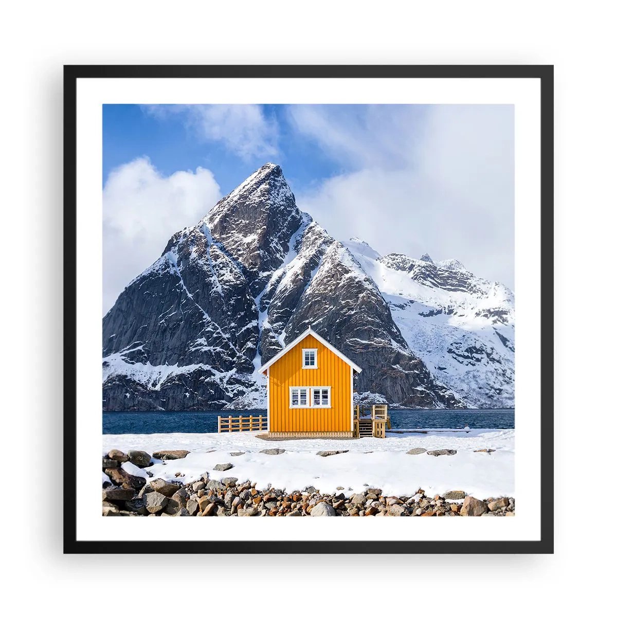 Poster în ramă neagră - Vacanță scandinavă - 60x60 cm