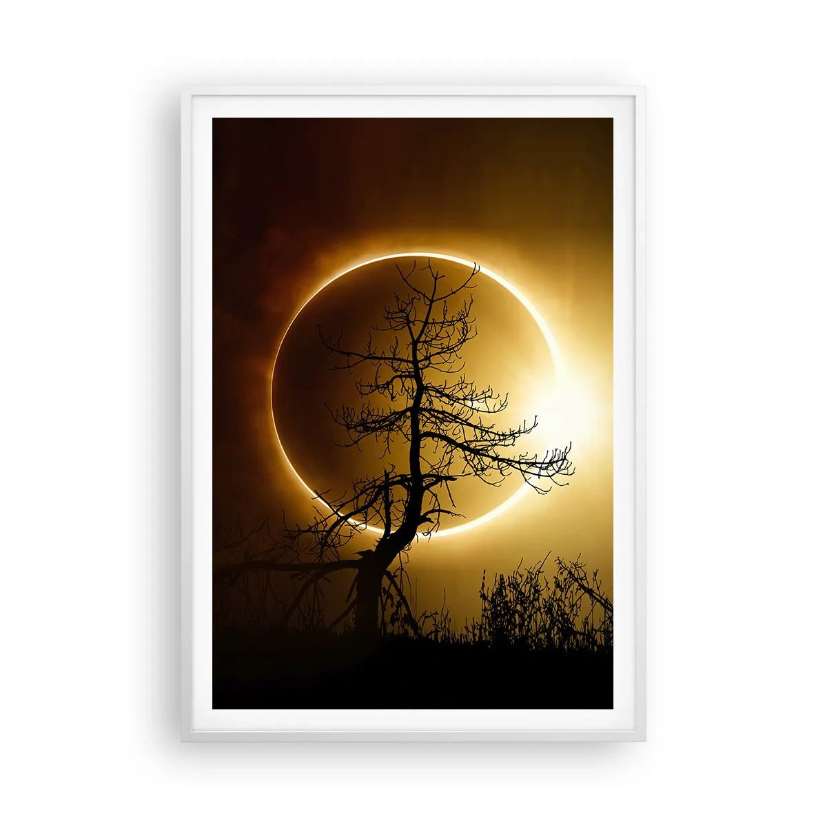 Poster în ramă albă - Eclipsă totală - 70x100 cm