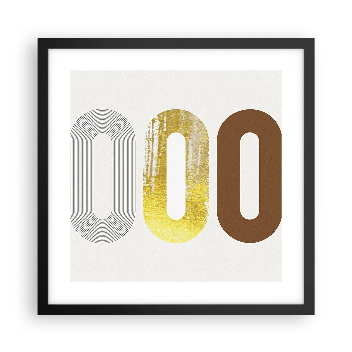 Poster în ramă neagră - Ooo! - 40x40 cm