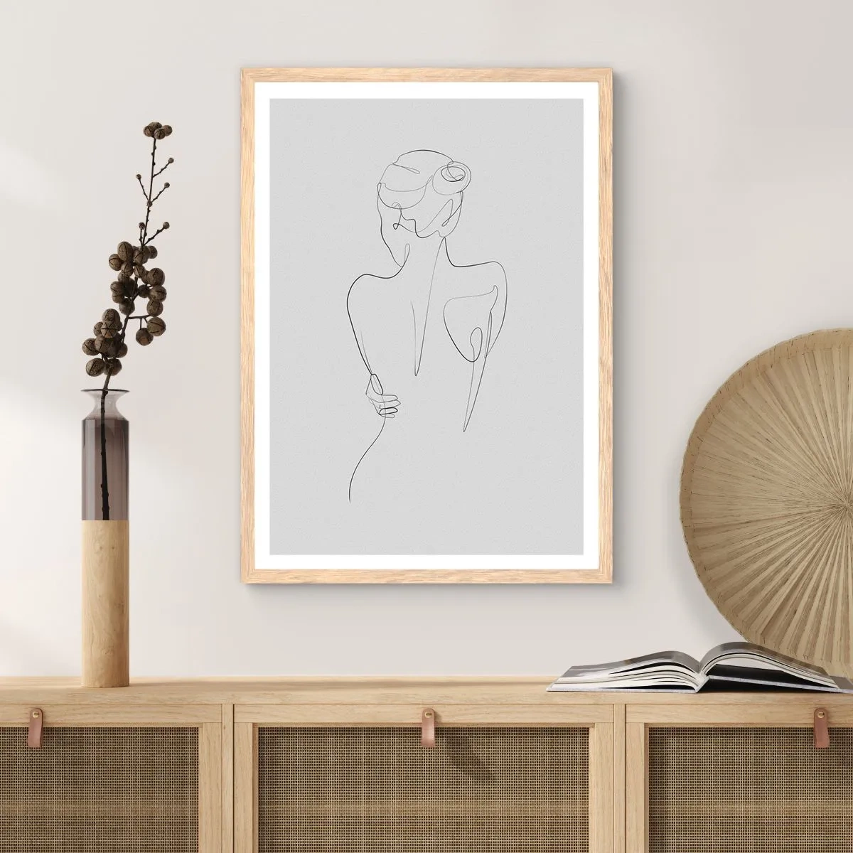 Poster în ramă de stejar deschis - Muzica corpului - 70x100 cm