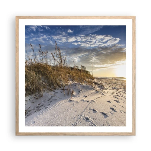 Poster în ramă de stejar deschis - Invitație la o plimbare - 60x60 cm