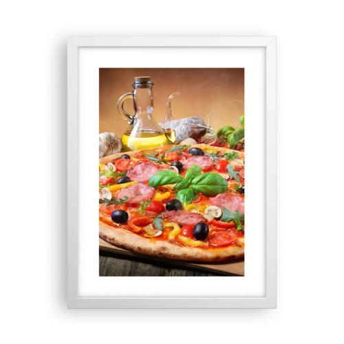 Poster în ramă albă - Cu o adevărată aromă italiană - 30x40 cm