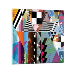 Tablou pe sticlă - Geometric și organic - 70x70 cm