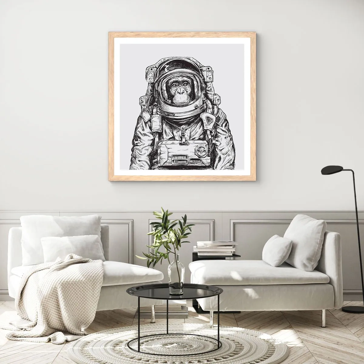 Poster în ramă de stejar deschis - Evoluție alternativă - 30x30 cm