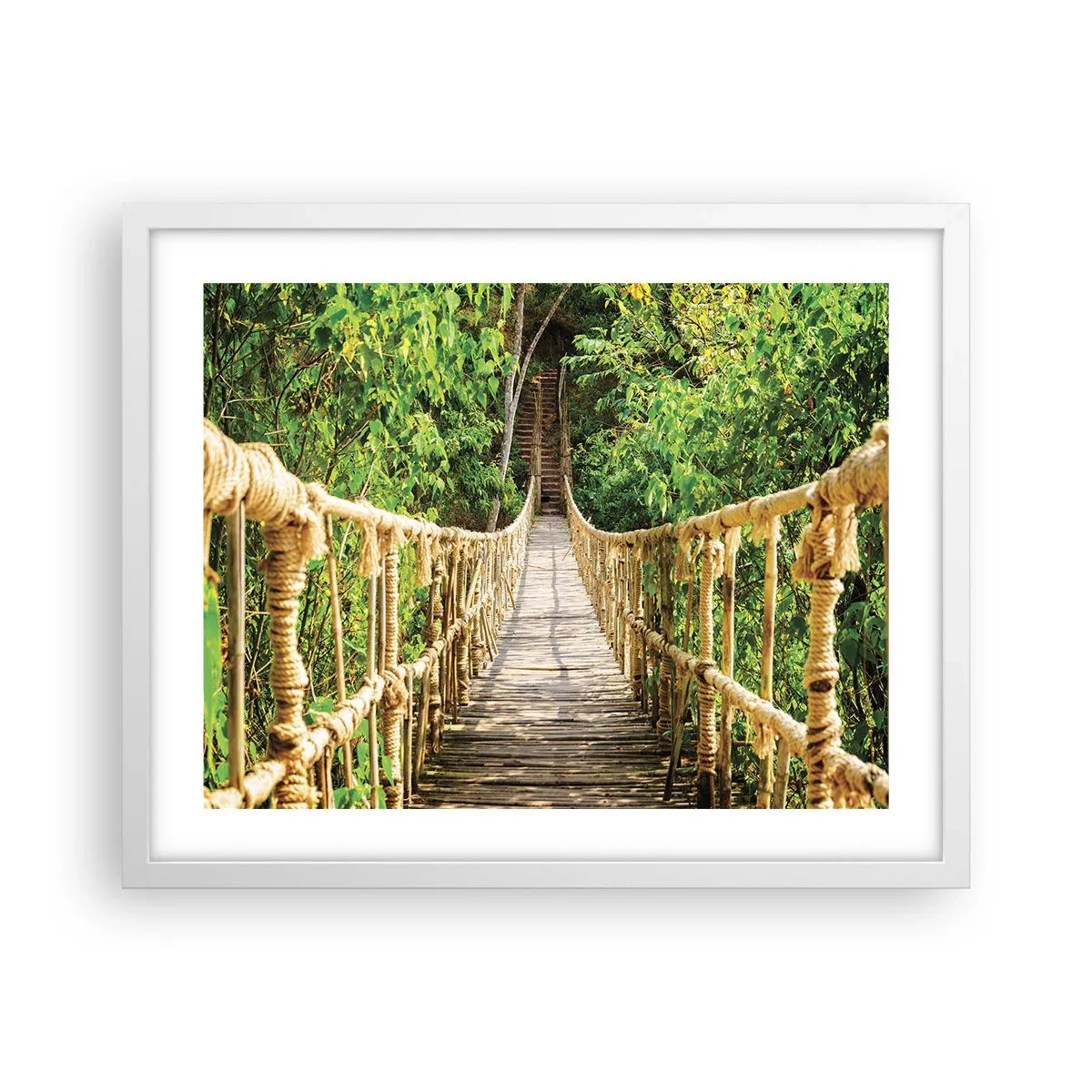 Poster în ramă albă - Suspendat în verde - 50x40 cm