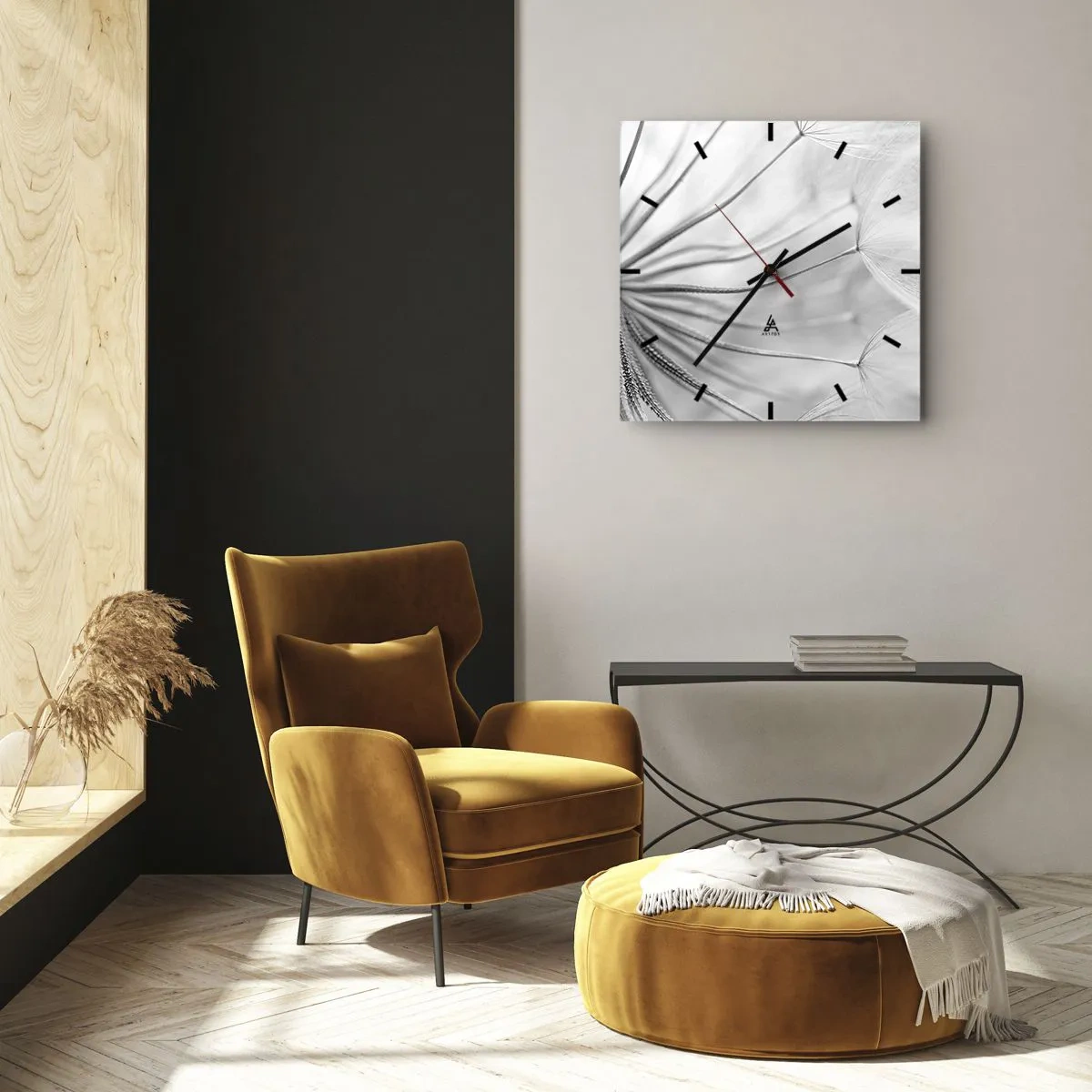 Ceas de perete - Ceas pe sticlă - Suflarea zmeilor - 40x40 cm