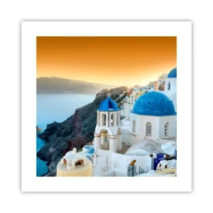 Poster - Santorini - îmbrățișat de stânci - 40x40 cm