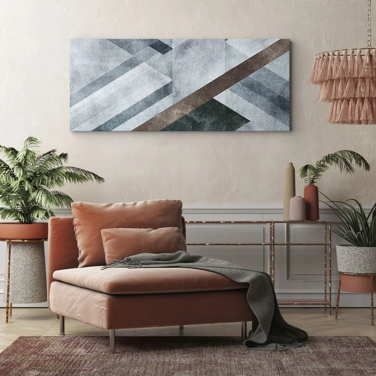 Tablou pe pânză - Eleganța sofisticată a geometriei - 160x50 cm