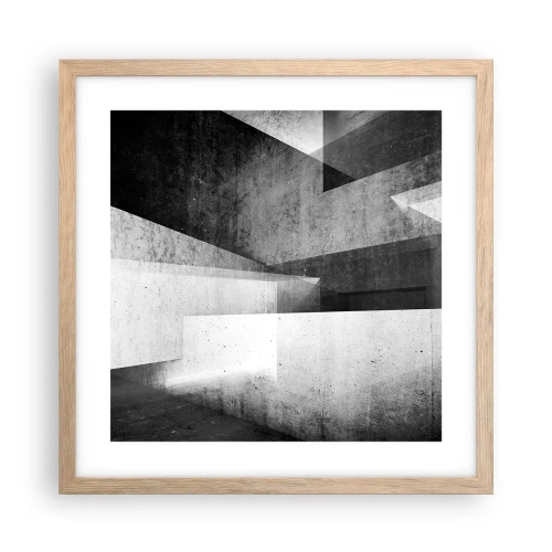 Poster în ramă de stejar deschis - Structura spațiului - 40x40 cm