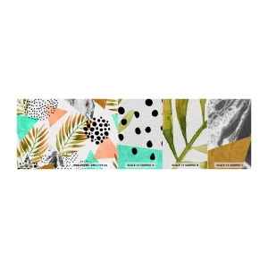 Mostră tapet Premium Canvas - Decorațiuni cu frunze de palmier - Frunza de palmier, Grafică, Bucată - 100x30 cm