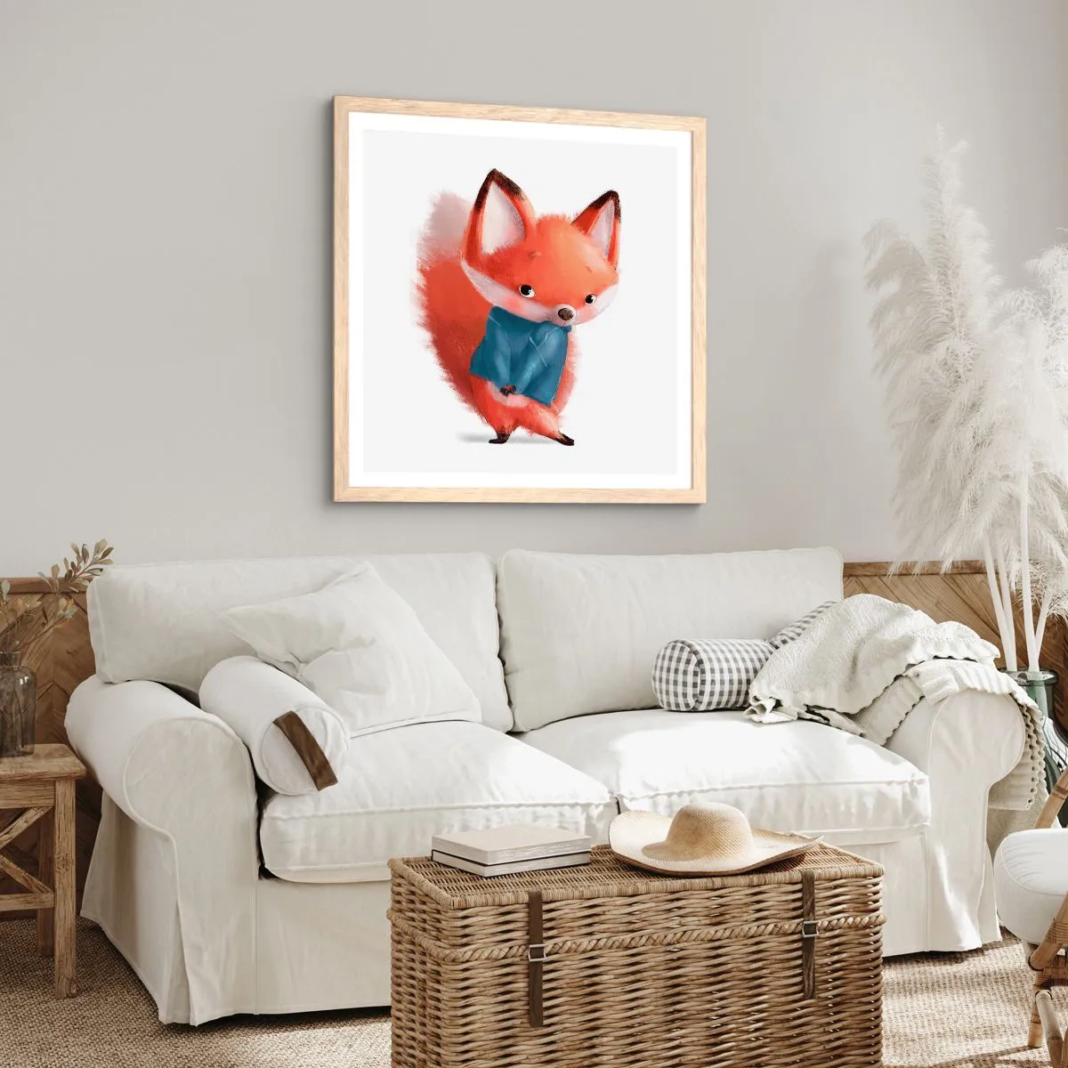 Poster în ramă de stejar deschis - Îmi vine bine? - 40x40 cm