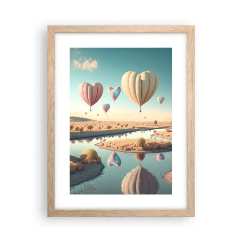 Poster în ramă de stejar deschis - Iubirea ne înalță - 30x40 cm