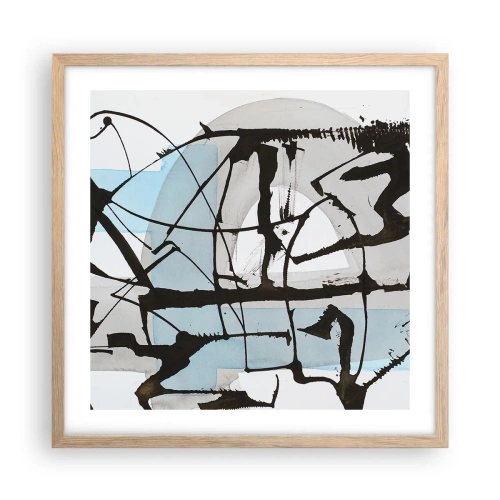 Poster în ramă de stejar deschis - Cu toate acestea, albastru - 50x50 cm