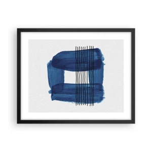 Poster în ramă neagră - Compoziție albastru-negru - 50x40 cm