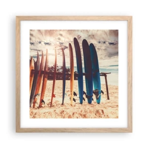 Poster în ramă de stejar deschis - Noapte bună, până mâine - 40x40 cm