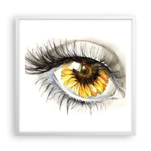 Poster în ramă albă - O privire la fel de fierbinte ca vara - 60x60 cm