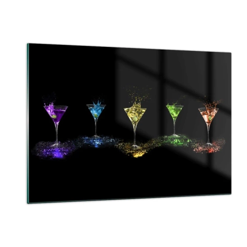 Tablou pe sticlă - Culori de bucurie în sticla de cristal - 120x80 cm