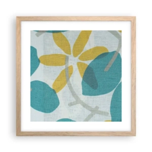 Poster în ramă de stejar deschis - Printre frunzele de azur - 40x40 cm