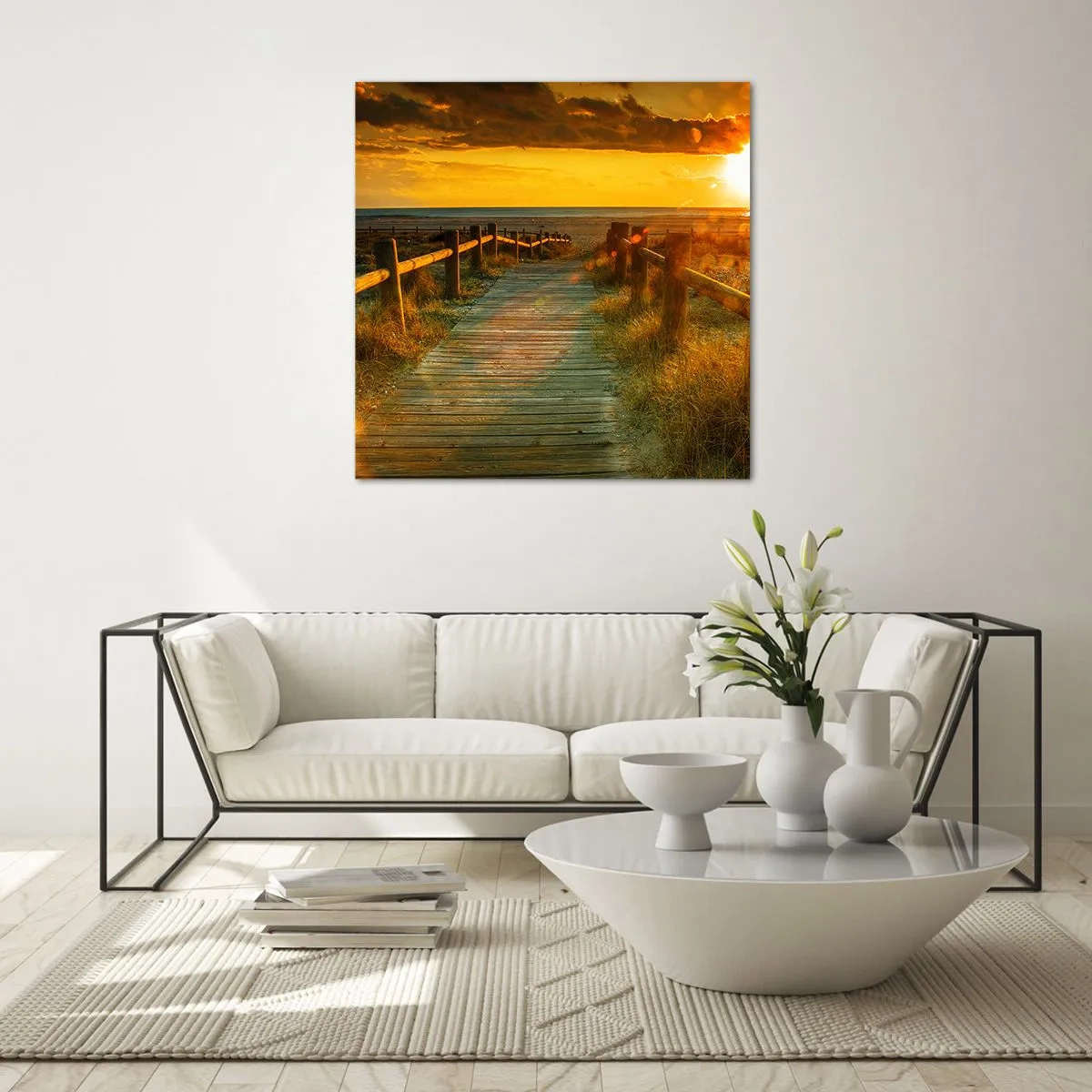 Tablou pe sticlă - Scăldat în aur vechi - 40x40 cm