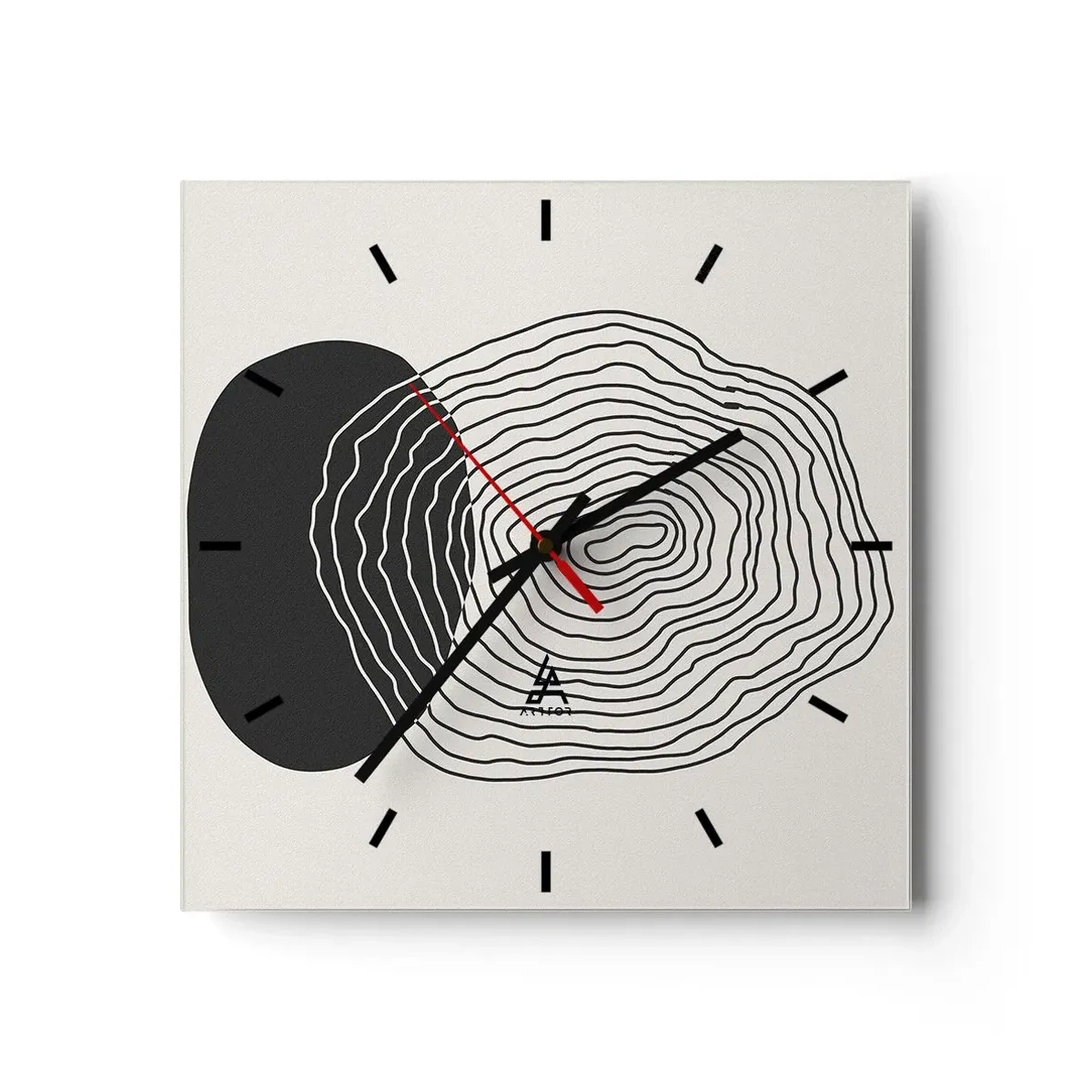 Ceas de perete - Ceas pe sticlă - Persistență și vibrațiile - 40x40 cm