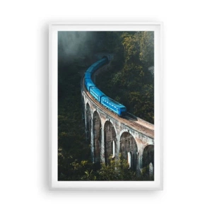 Poster în ramă albă - Cu trenul spre natură - 61x91 cm