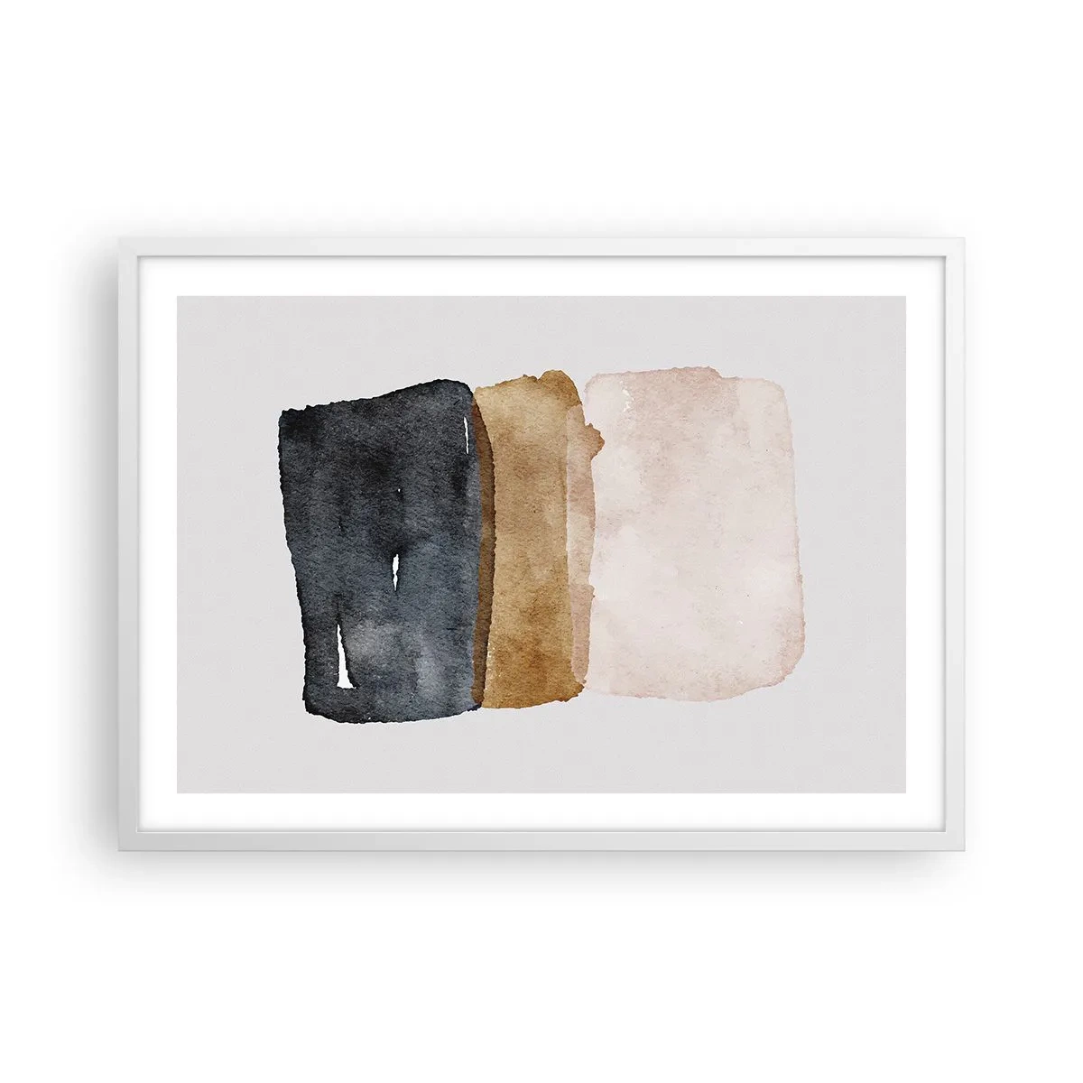 Poster în ramă albă - Compoziția culorilor pământului - 70x50 cm