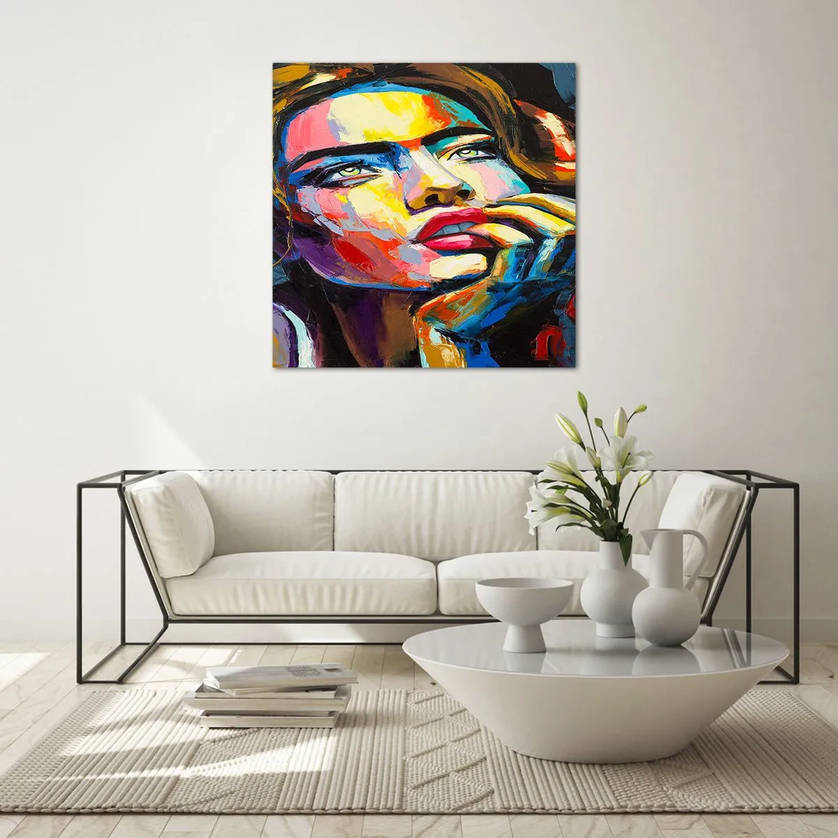 Tablou pe sticlă - Visele ca niște păsări se înalță pe cer - 40x40 cm