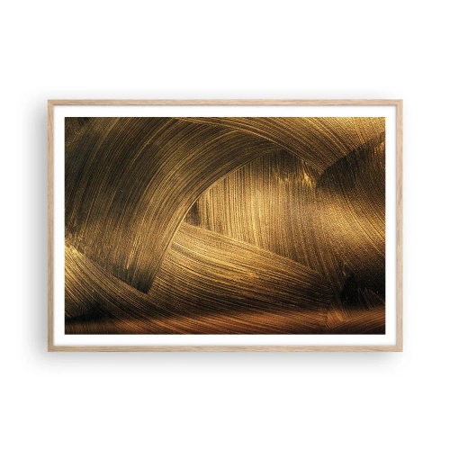 Poster în ramă de stejar deschis - Într-un labirint de aur - 100x70 cm