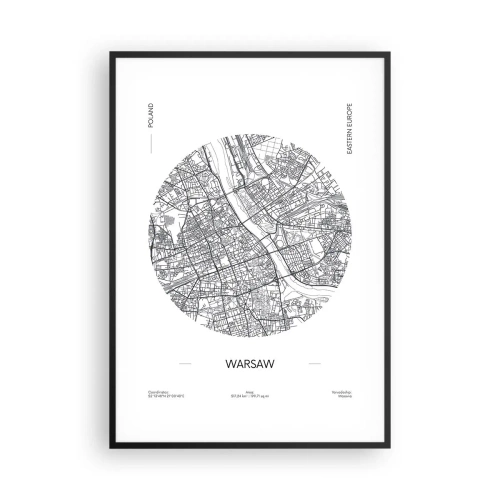 Poster în ramă neagră - Anatomia Varșoviei - 70x100 cm