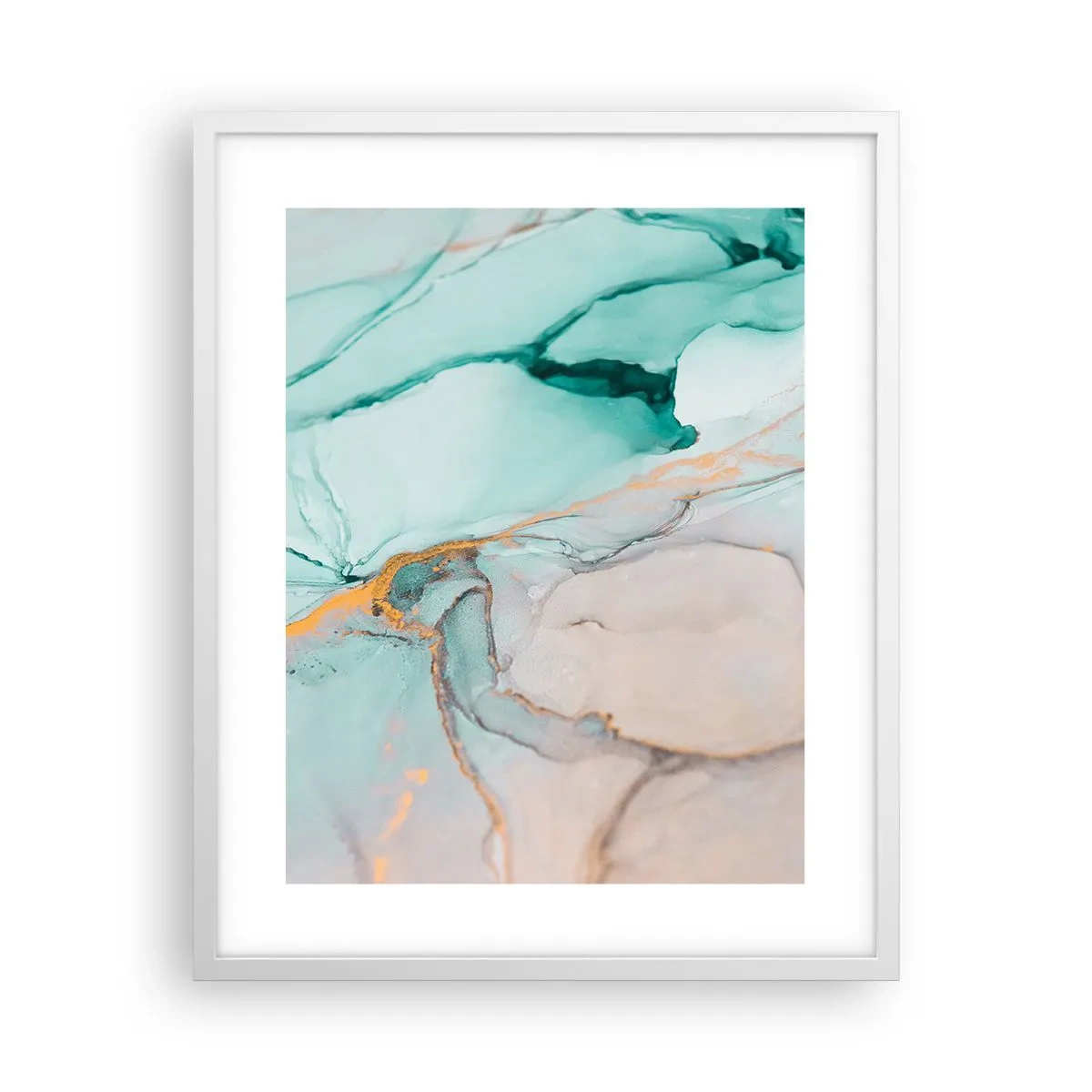 Poster în ramă albă - Dansul formelor și al culorilor - 40x50 cm