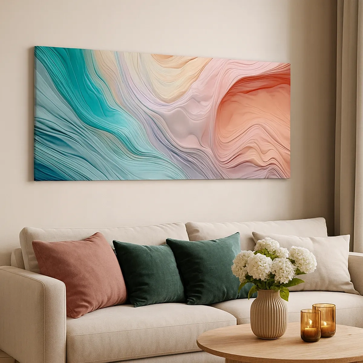 Tablou pe pânză - Valul curcubeu - 30x30 cm