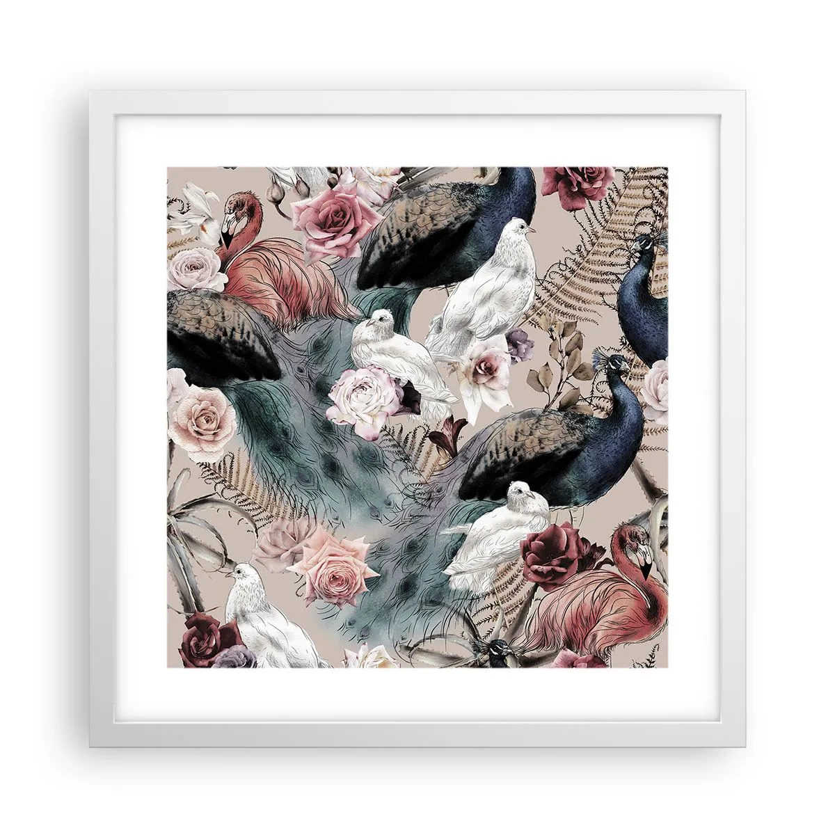 Poster în ramă albă - În grădina palatului - 40x40 cm