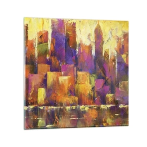 Tablou pe sticlă - Compoziția metropolitană - 70x70 cm